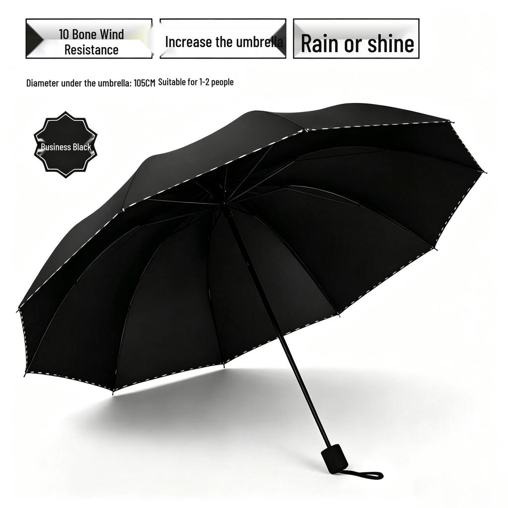 Super Large 12-Rib Sun Protection Folding Umbrella - Rain or Shine