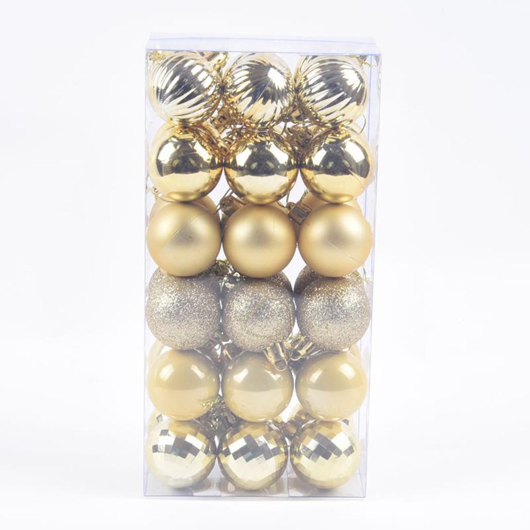 

36pcs Christmas Hanging Bauble Xmas Tree Decor Ornaments Party Supplies золотой