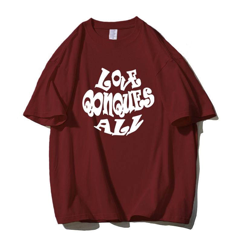 Shellsuning Oversized Letter Graphic T Shirts Men Summer Soft 100% Cotton Short Sleeve Tees Female Trendy Loose High Street Tops