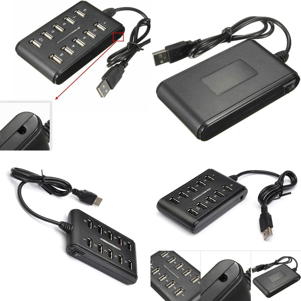 Exceptional 10 Port High Speed Extension Cable Usb 2.0 Double Row Hub Adapter For Laptop Pc