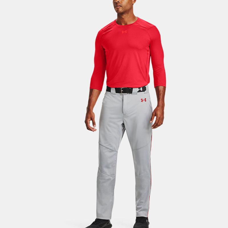 Under Armour Solid Color Moisture-Wicking Breathable Crew Neck Three-Quarter Sleeve T-Shirt Men tops Red 1356800-600
