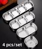 SUS 304 Stainless Steel Pepper Roast Meat Sauce Dishes bowl Separate Sushi Vinegar Soy Plates Tableware Food Seasoning Tray