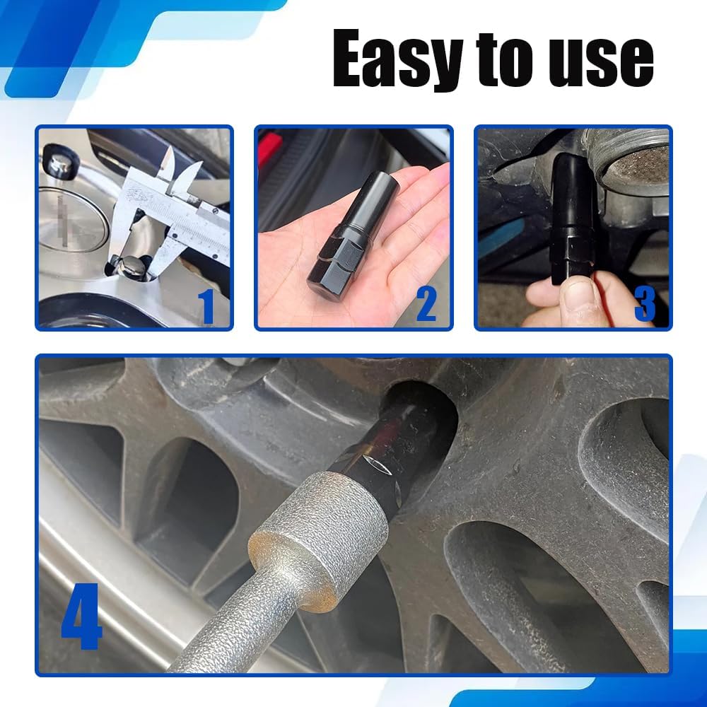 7 Spline Lug Nut Socket, Wheel Lock Key Replacement for Aftermarket 7 Spline Lug Nut, Drive Tuner Replacement Socket Key Tool Compatible with 19mm