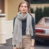 Solid Color Scarf Wavy Light Striped New Scarf Women's Winter Fresh and Sweet Macaron Monochrome Mid Length Scarf