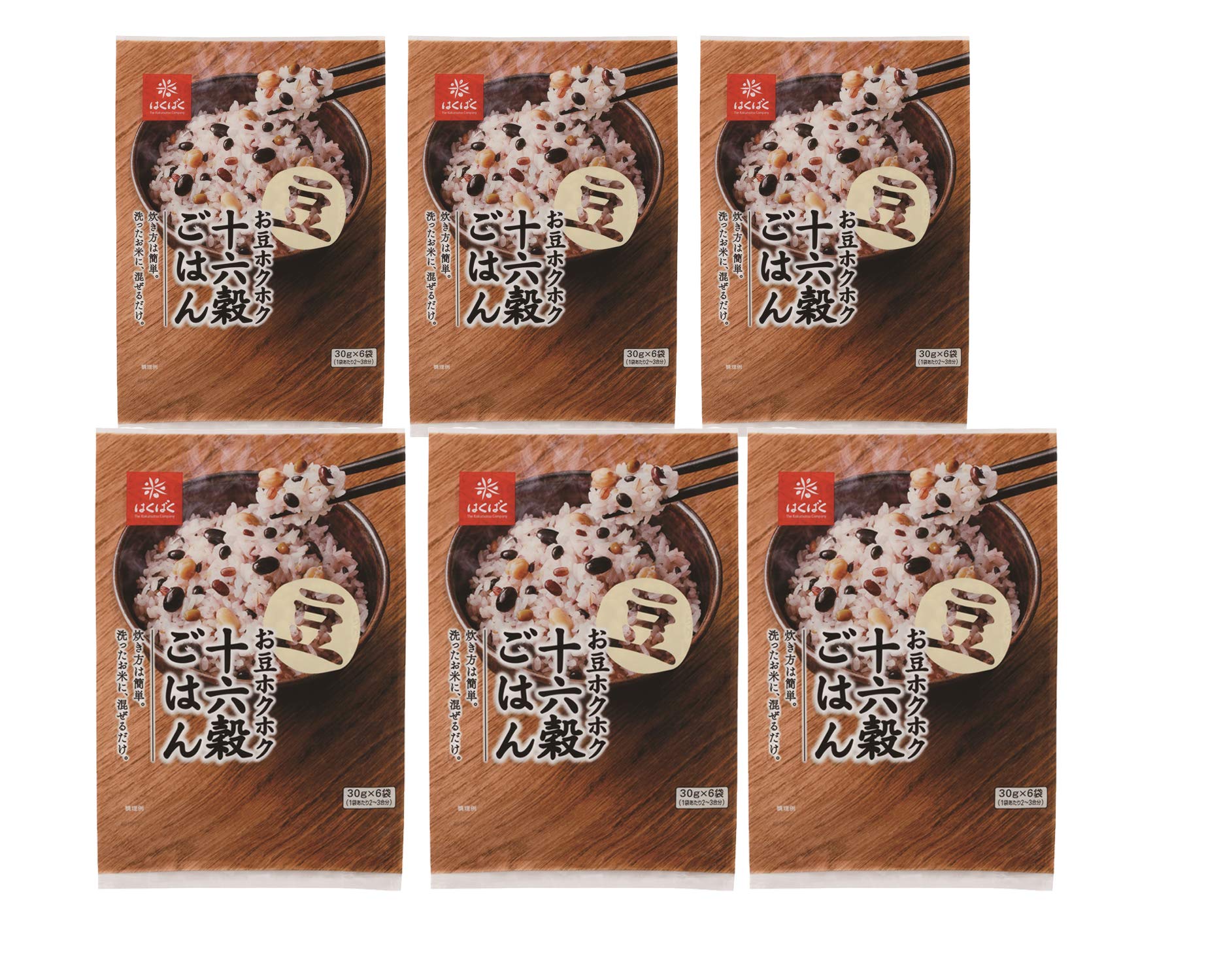 Рис с бобами и 16 злаками Hakubaku, 180 г x 6 пакетов