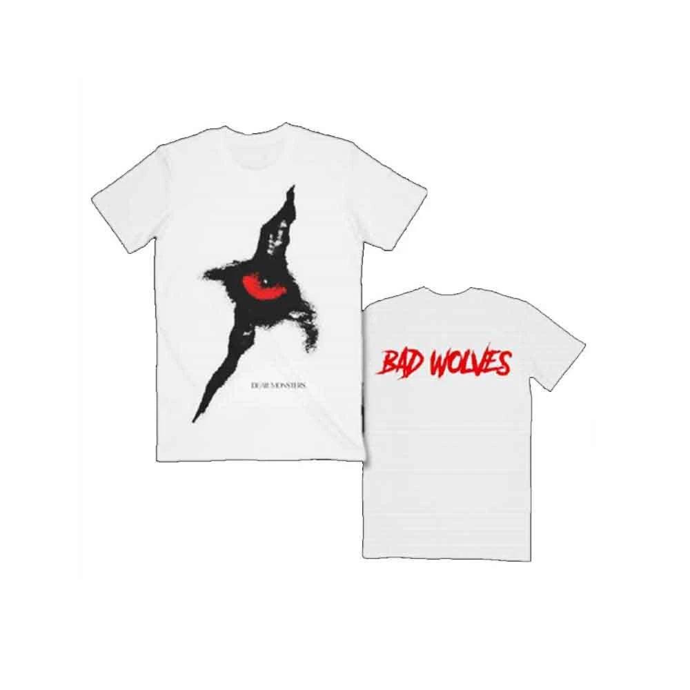 Bad Wolves T Shirt Dear Monsters Eye and Band Logo Official Mens White XXL 2XL