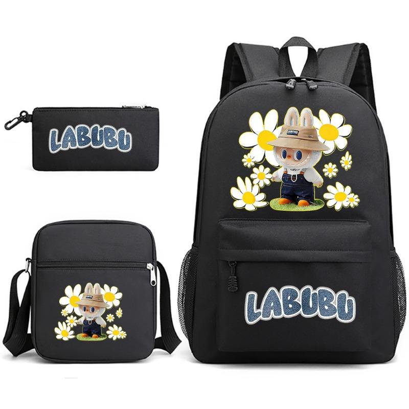 School Bag Peripheral Printing Student Trend Backpack Shoulder Pencil Bag 3-piece Set