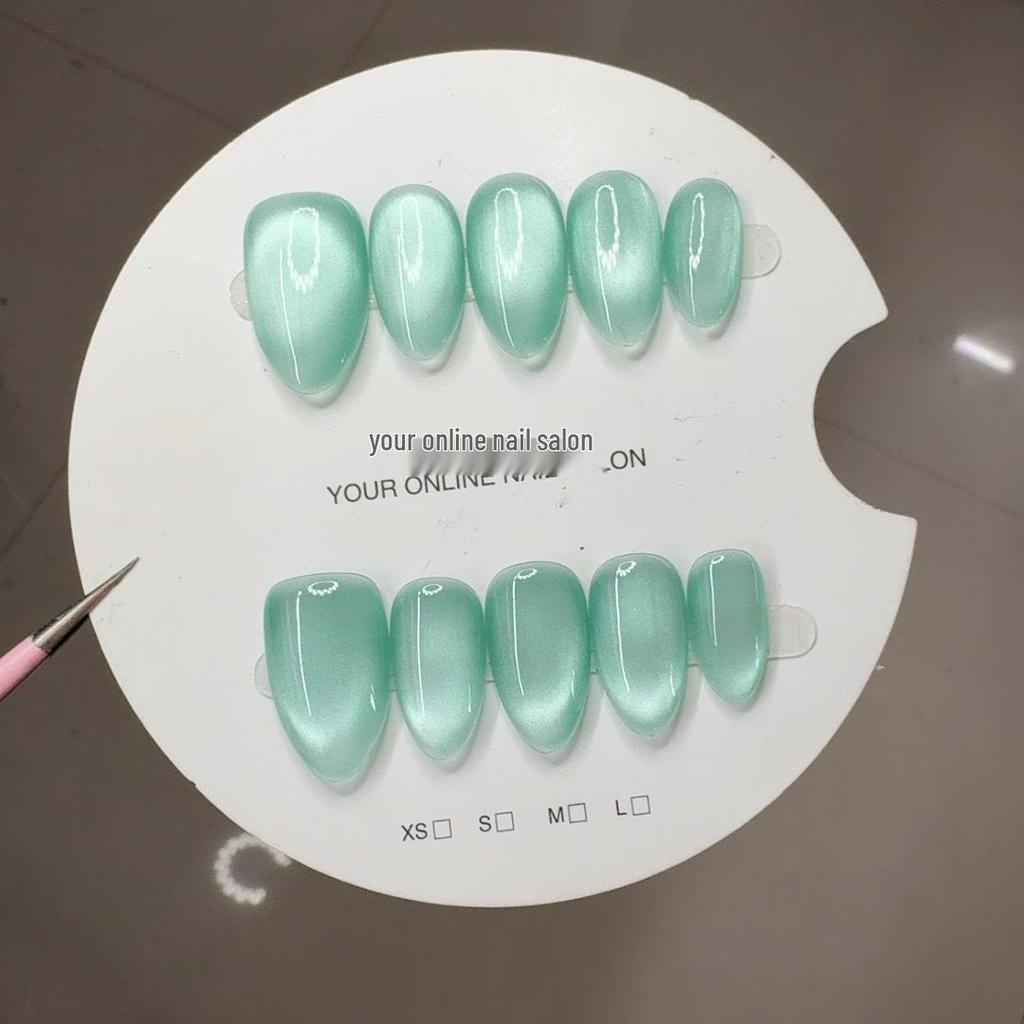 Handgefertigte Katzenaugen-Glasperlen-Nagelkunst-Kollektion: Abnehmbare tragbare Nagelspitzen