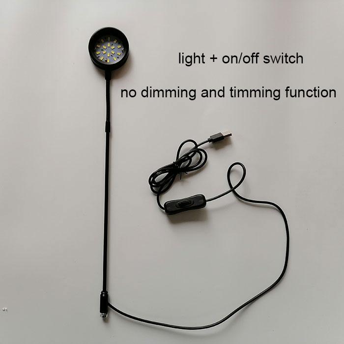 

Черный светодиодный светильник для аквариума мощностью 5 Вт с регулировкой яркости, таймером и USB-разъемом, теплый белый свет 3000 К, холодный белый свет 6000 К, лампа для выращивания растений с основанием 5W cold white