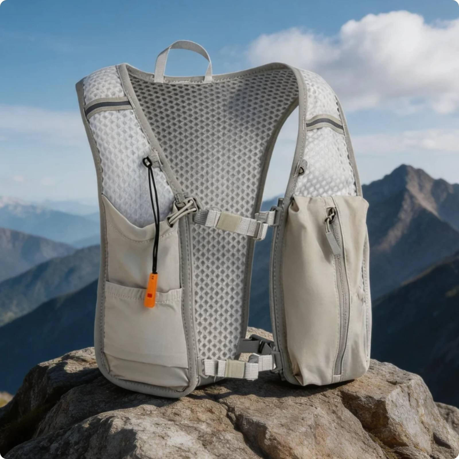 Running WaterCarrying Vest Exceptionally Light Lightweight Trail Small Size светло-серый