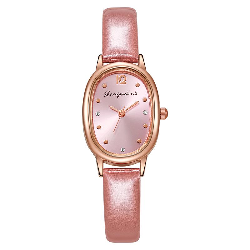 Retro Oval Ladies' Quartz Watch - Leather Strap, Simple Design