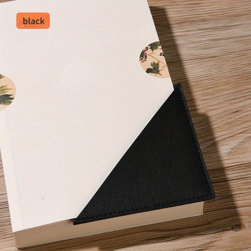 5Pcs Large Square Leather Bookmark Mini Portable Gift Triangle Bookmark Book Page Clip Book Corner Protective Cover