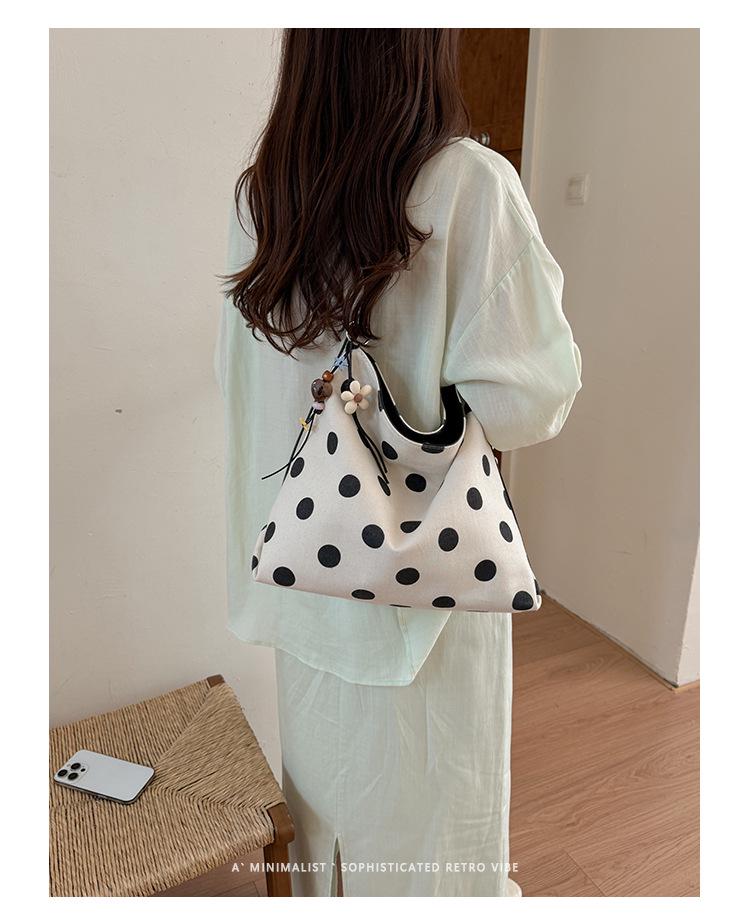 Lässige Polka Dot Damen-Crossbody-Tasche mit großer Kapazität, leicht - Vielseitige Umhängetasche für den Weg zur Arbeit 2026