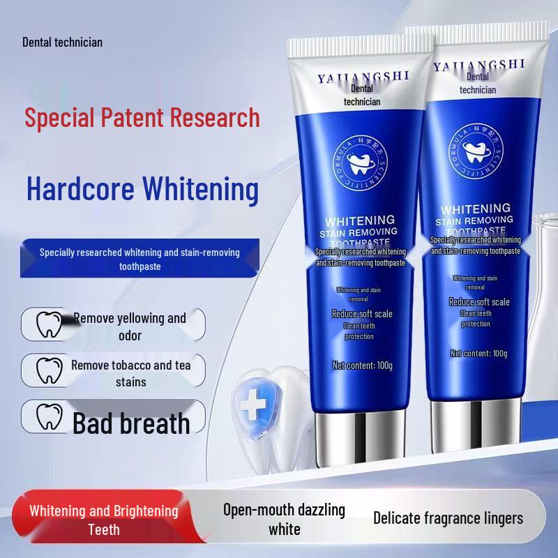Whitening Toothpaste: Dentist-Developed Stain & Yellowing Remover for Fresh Breath & Smoke Stains