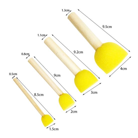 40Pcs/Set Round Foam Sponge Paint Brush Kids DIY Drawing Tools Painting Toy