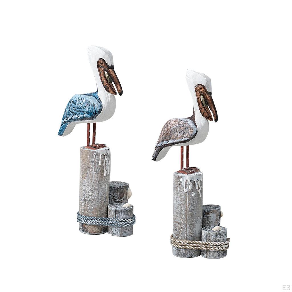 Vyřezávané dřevěné pelikáni Dekorace pro domácnost a kancelář