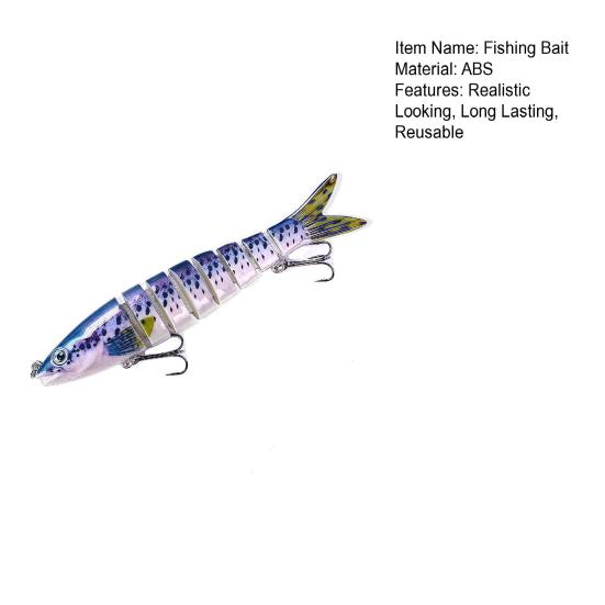 Jointed Artificial Bait Fishing Lure with 3D Eyes Realistic Looking Vibrant Color Fake Bait Hard Lure with Treble Hooks