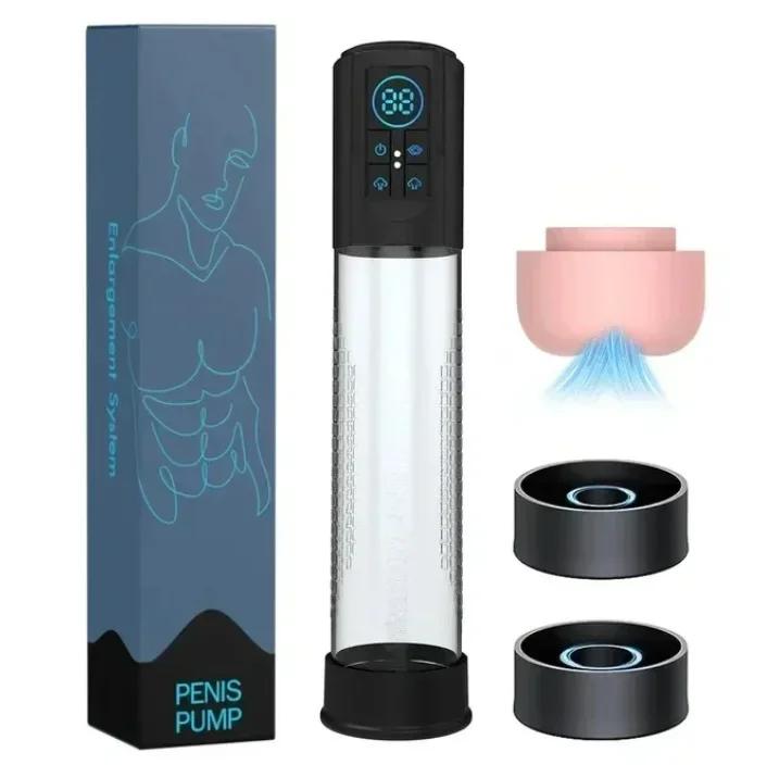 Electric Penis Pump for Men Masturbator IPX7 Waterproof Adult Male Penis Enlargement Vacuum Pump Penile Enhancer Exerci Sex Toy