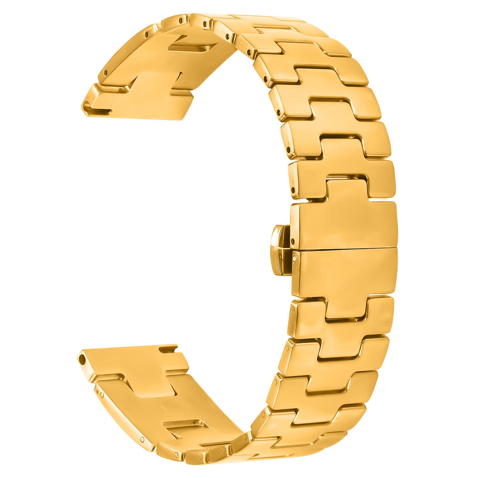 

For Huawei Watch GT 2 Pro Replacement Strap H Type Metal Watch Band Gold