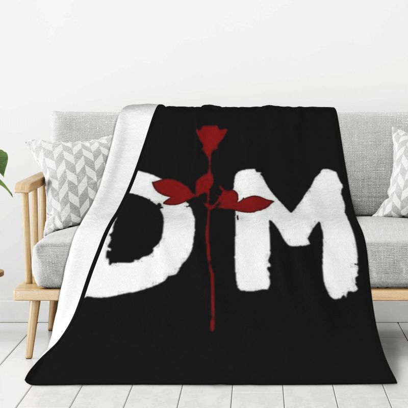 Custom Sofa Fleece Depeche Cool Mode Heavy Metal Rock Band Throw Blanket Warm Flannel Blankets for Bedroom Home Sofa Quilt