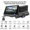 1080P Araba DVR 3 Kamera Lens 4 İnçlik Dikiz Kamerası Geri Görüş Kamerası Dahil TF Kart Video Kaydedici Otomatik Kayıt Cihazı