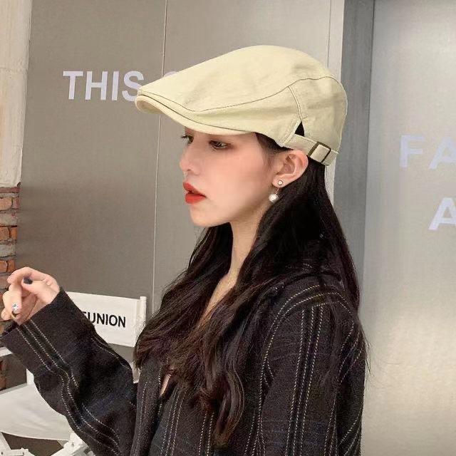 2024 Women's Small Head Beret with Large Brim - Reversible Summer Hat, Size 48XS