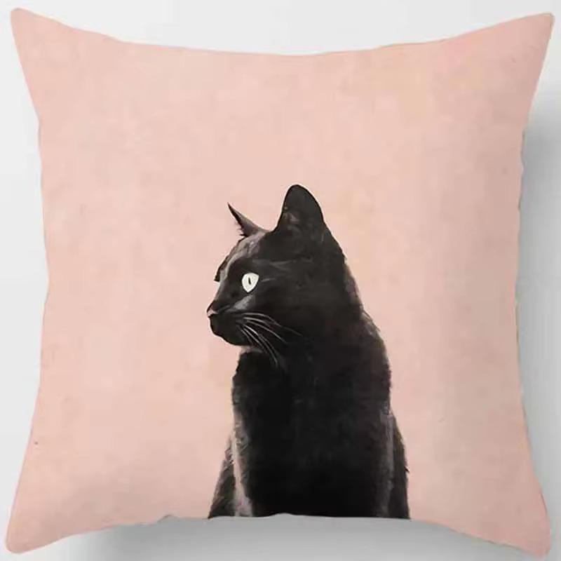 Cat Is Leisure Life Square Pillowcase, Used For Home Decoration, Car Sofa Cushion Cover45Cm*45Cm