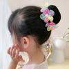 Pearl Children Bun Net Rainbow Ballet Bun Snood Cute Flower Hair Net Daily