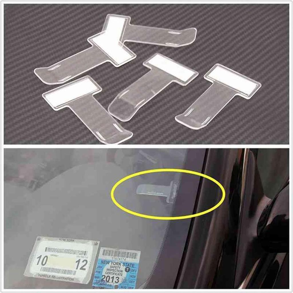 3PCS Auto Ticket Map Mini T-shape Transparent Eco-friendly Ticket Folder for Car Office Home