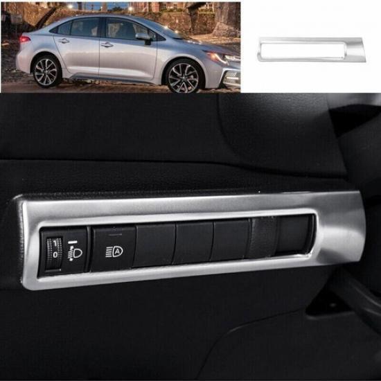 For Toyota Corolla - Frame Trim 1X Headlight Switch Control Silver Steel