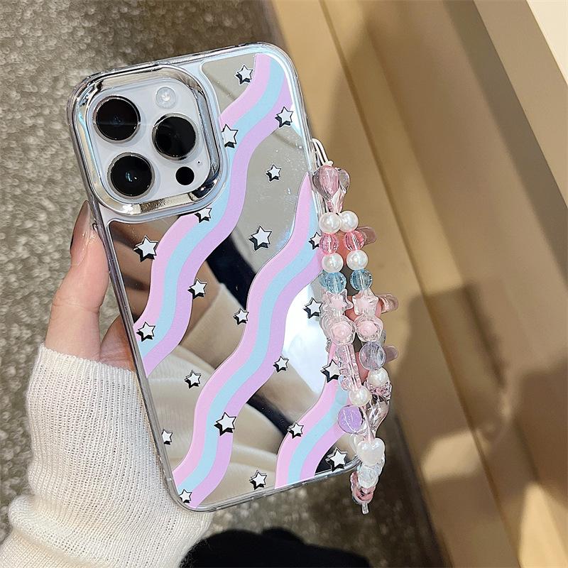 Zhitai Apple 15 iPhone 14 Three-in-One Mirror Phone Case for 16 Pro Max - Ins Style