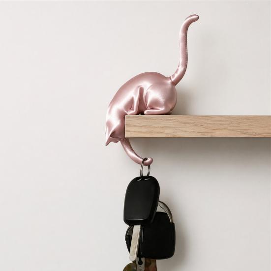 Yousheng Cat Hook, with Practical Claw Hook Shape, Durable 3D Printed Home Decoration, Keys Small Items Hanging Hook, for Entryway Countertop