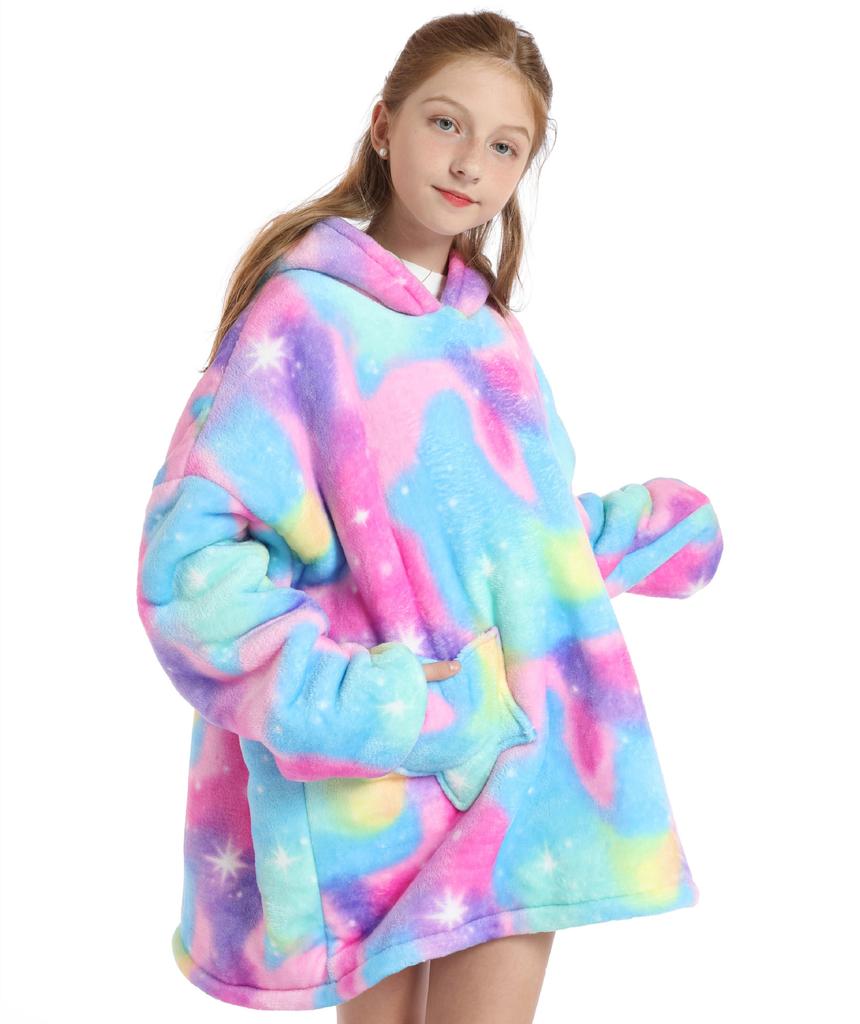 Autumn and Winter Sports and Leisure Warm TV Blanket Senior Children's Plush Comfortable Soft Bathrobe Warm Fluffy Robe