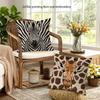 Jungle Safari Style Pillow Covers, African Wildlife Animal Print Cushion Cases, Cozy Nature-Inspired Home Decor For Living Room