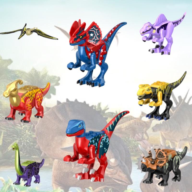 Small Dinosaur Night Light Colorful Jurassic Bagged Dinosaur Assembly Building Blocks Intelligence Toy
