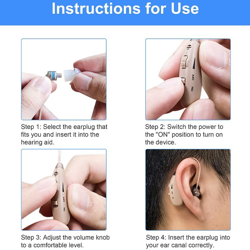 Cross-border Easy Operation T100 Earback Hearing Aid for the Elderly Portable Rechargeable Elderly Voice Amplifier Medium Heavy