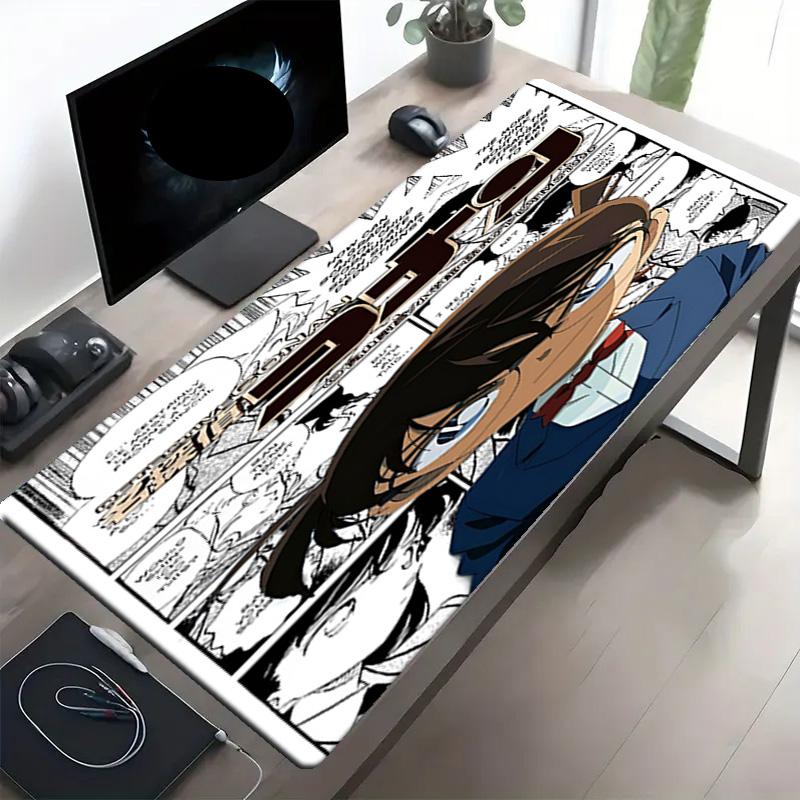 Detective Conan Druck Mauspads, Anti-Rutsch Schreibtisch Tastaturmatte, für PC Laptop Gaming Arbeiten Tägliche Nutzung, Coole Festival Überraschungsgeschenk