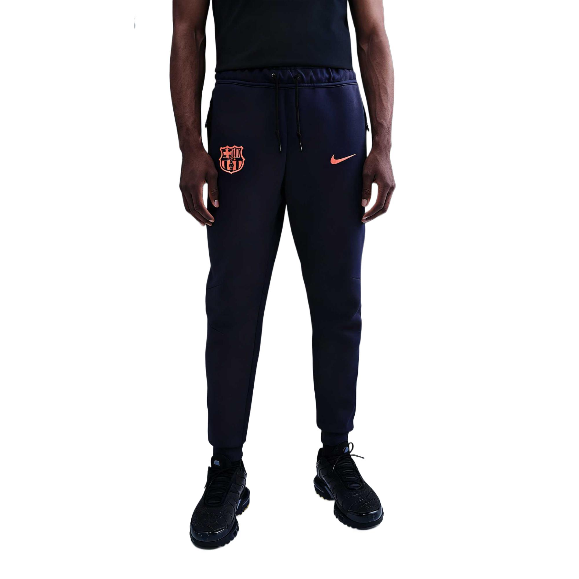 

Nike FC Soccer Bottoms Men s Midnight Blue/Bright Mango Moderate Cuffed Pants HQ1901-410 L