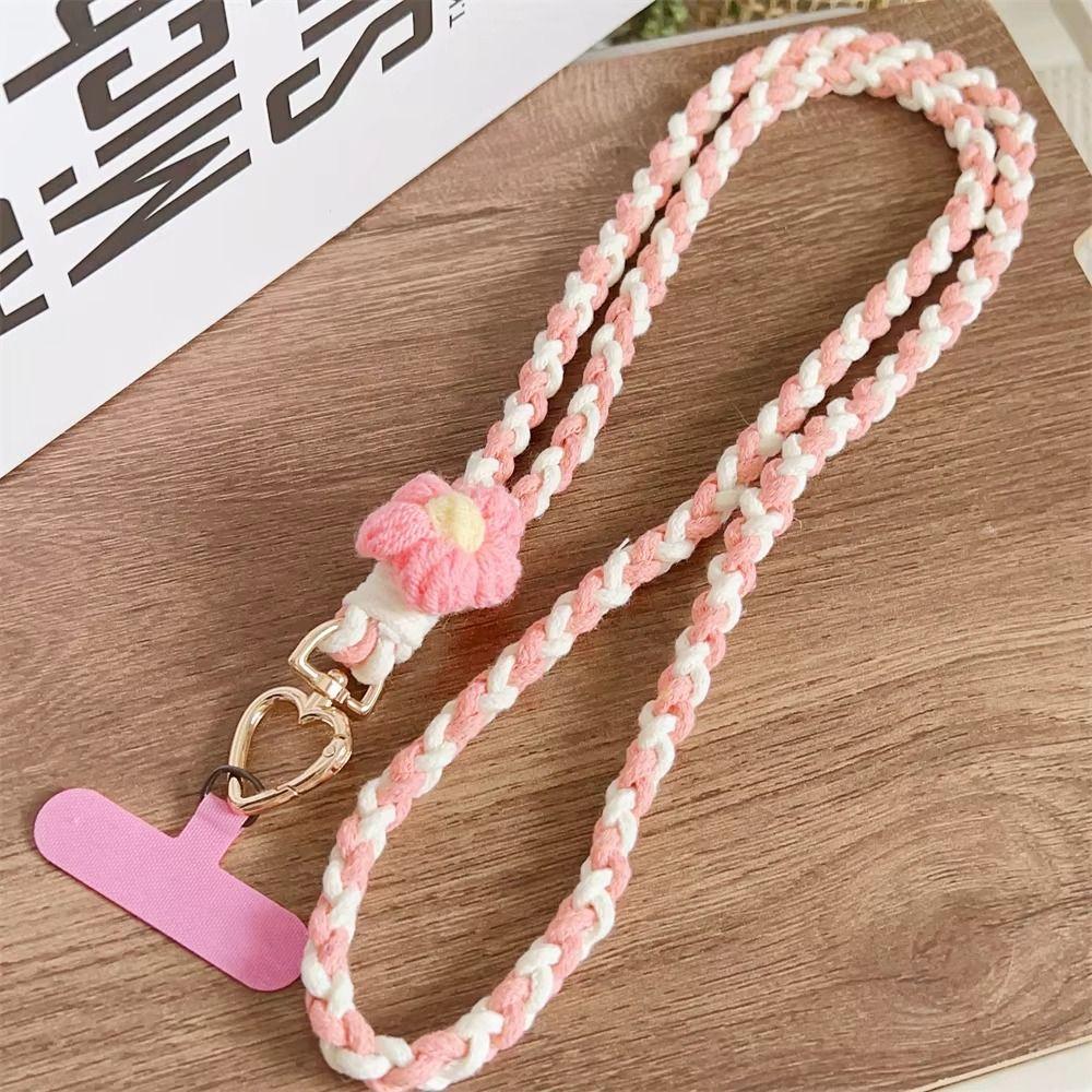 Rainbow Color Phone Woven Chain Phone Charm Crossbody Lanyard Cell Phone Strap  Hanging Ornament