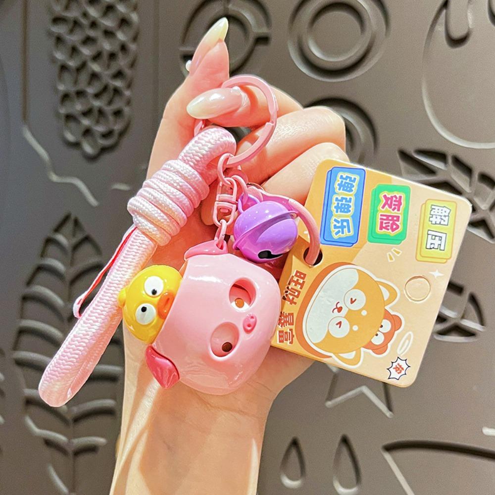 Creative Face Popping Music Keychain Quirky Cute Car Key Ring Fun Doll Bag Pendant  Schoolbags