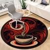 1PC Caffeine Art Office Round Area Rug, Mat Suitable For Office, Under Office Chairs Bedroom Living Room Home Decor, Room Deco