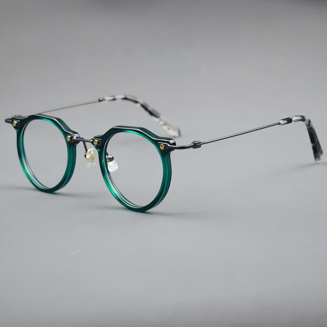 New Fashion Retro Acetate Glasses Frame Titanium Legs Women High End Optical Myopia Reading Glasses Men Anti Blue Light Eyeglass