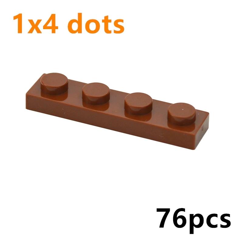 76Pcs DIY Building Blocks Thin Plate 3710 Figures 1x4 Dots Bricks Construction Creative Size MOC Compatible With Toys for Kid