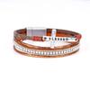 Multi Layer Leather Bracelet with Cross Pendant and Beaded Accents Adjustable Magnetic Clasp for Men and Women Bohemian Style Jewelry Accessory