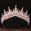 DIEZI 19 Colors Baroque Opal Crystal Tiara Crown For Women Girls Wedding Party Elegant Luxury Rhinestone Crown Hair Jewelry