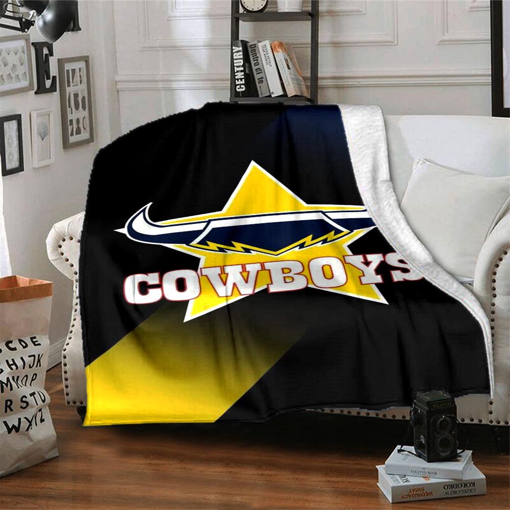 North Queensland Cowboys Print Flannel Blanket High Quality Warm Comfortable Cover for All Seasons Perfect for Gifts Home Decor