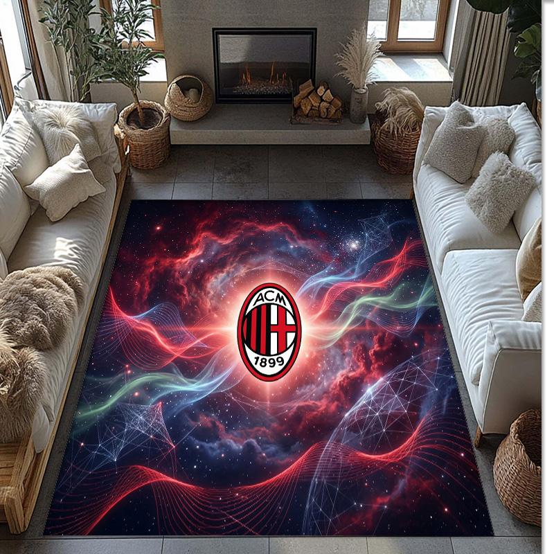 AC Mailand Bedruckter Flanell Teppich Rutschfest Weicher Polyester Boden Teppich Indoor Dekor Matte für Schlafzimmer Wohnzimmer Sofa Spielzimmer Heimdekoration