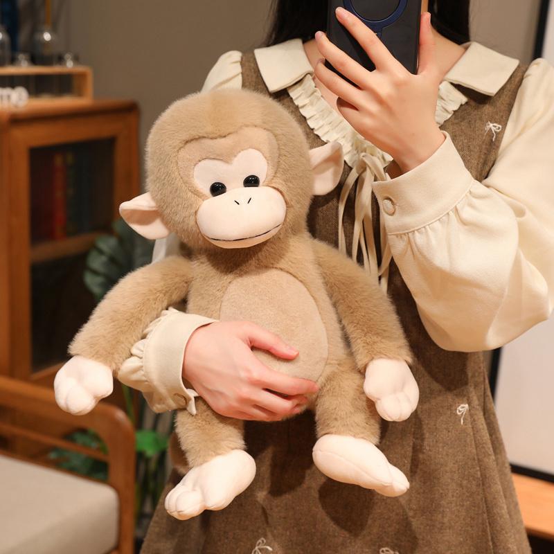 Amusing Little Macaque Monkey Plush Toys Soft Stuffed Lifelike Monkey Doll Cute Warm Home Companion Toys Kids Birthday Gift