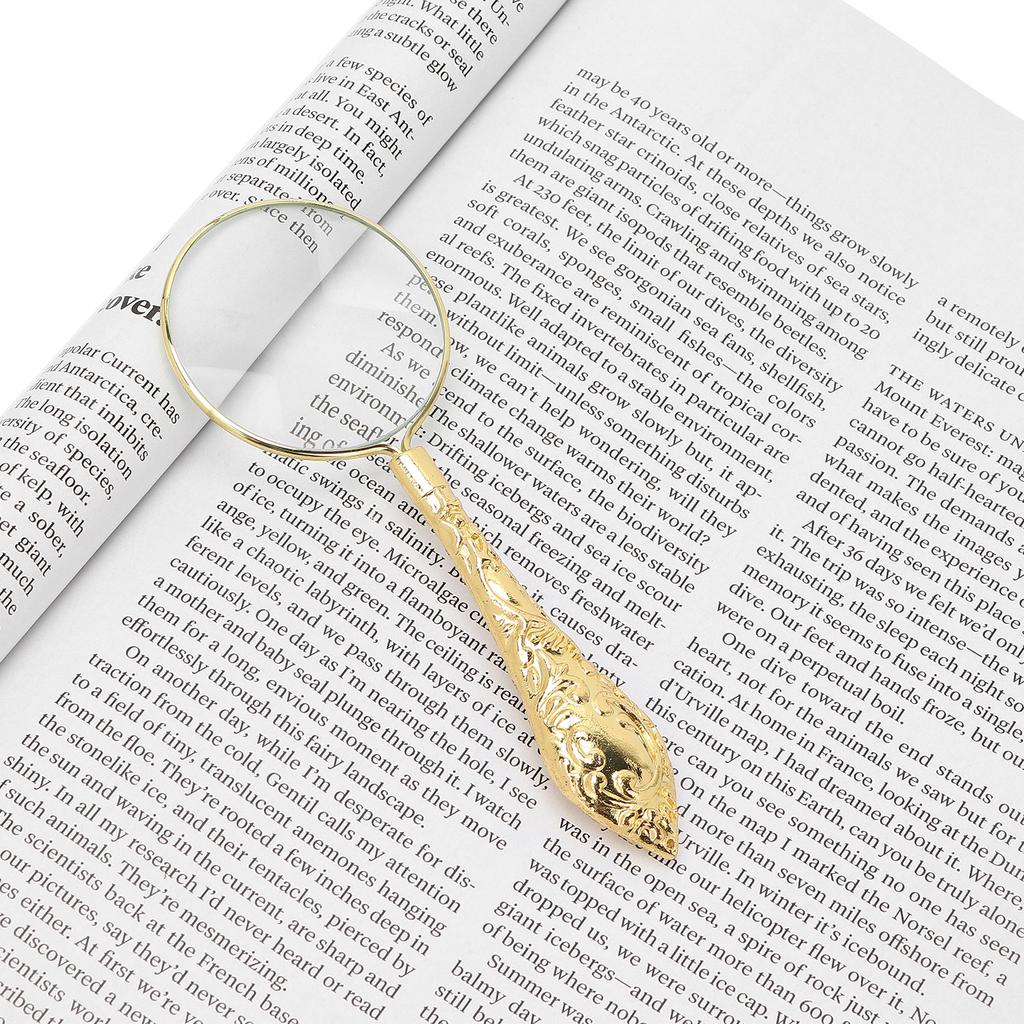 5X 45mm Lupa Ruční Čtecí Lupa Kovová Rukojeť Zvětšovací Sklo