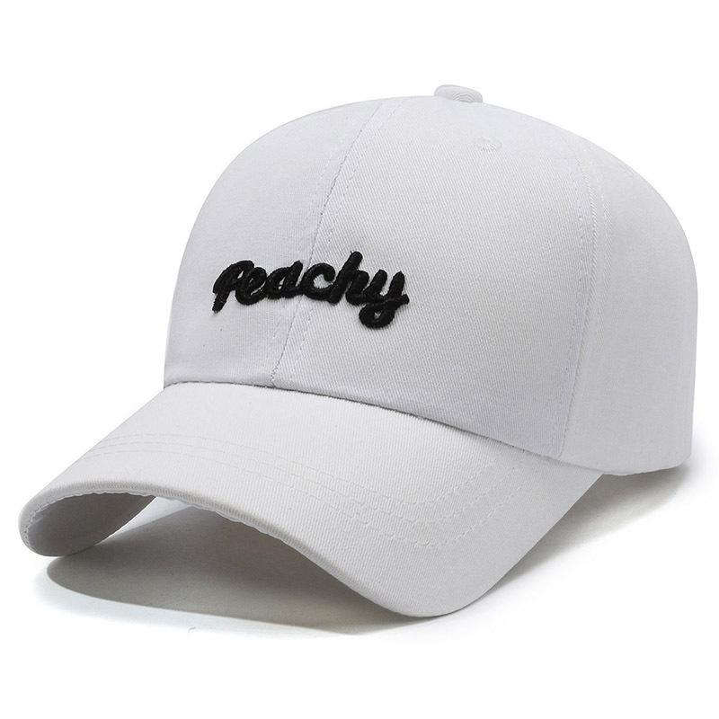 Peachy Alphabet Embroidery Baseball Cap Peaked Caps Breathable Solid Gift Color